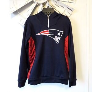 NFL Team Apparel Youth 14/16 New England Patriots Pullover Hoodie – Navy/Red